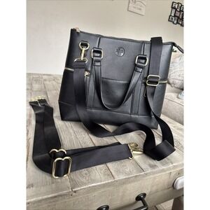 NU SKIN Black Purse Tote Bag /Shoulder Bag with Extra Strap Excellent Condition